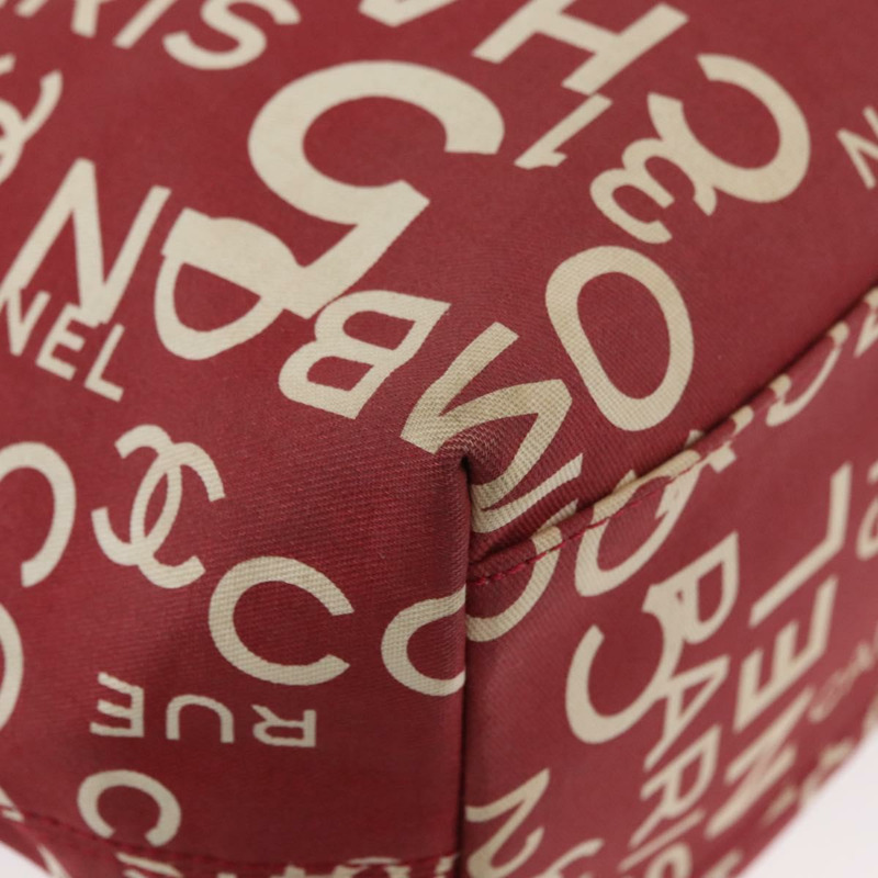 【日本直送】香奈兒 (CHANEL) 海濱系列帆布紅色手提包,帶雙C標誌,貨號BA11415A-14