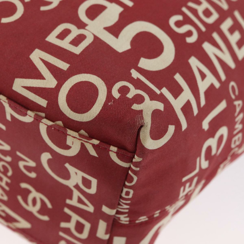 【日本直送】香奈兒 (CHANEL) 海濱系列帆布紅色手提包,帶雙C標誌,貨號BA11415A-15