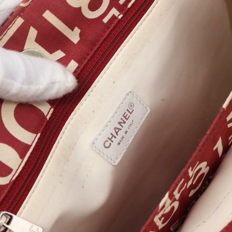 【日本直送】香奈兒 (CHANEL) 海濱系列帆布紅色手提包,帶雙C標誌,貨號BA11415A-16