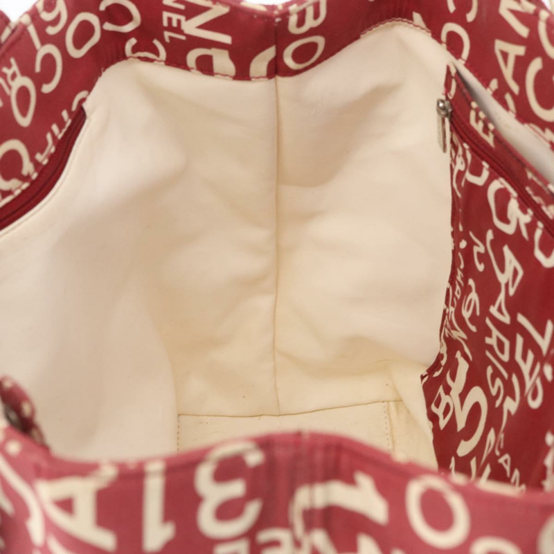 【日本直送】香奈兒 (CHANEL) 海濱系列帆布紅色手提包,帶雙C標誌,貨號BA11415A-17