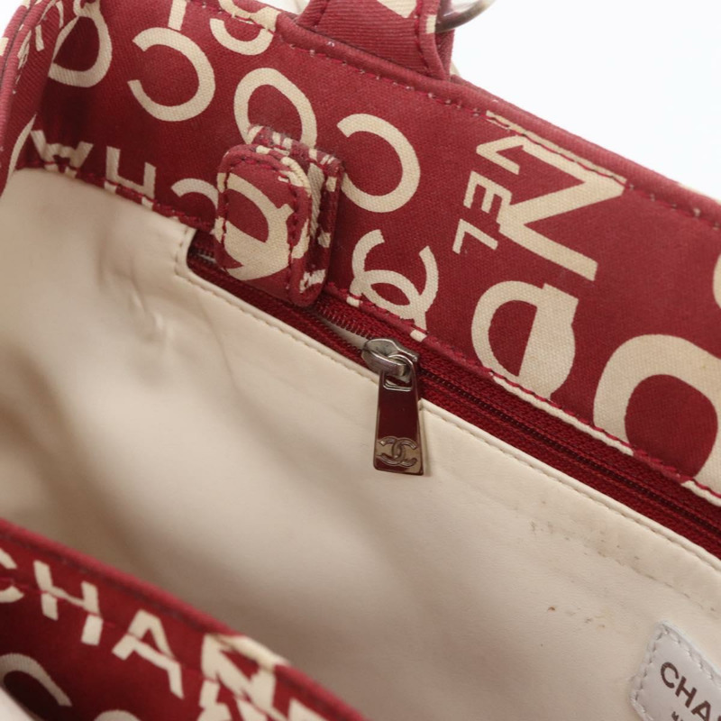 【日本直送】香奈兒 (CHANEL) 海濱系列帆布紅色手提包,帶雙C標誌,貨號BA11415A-19