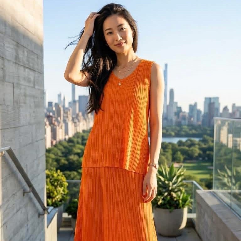 三宅一生PLEATS PLEASE ISSEY MIYAKE 亮橘上衣-0