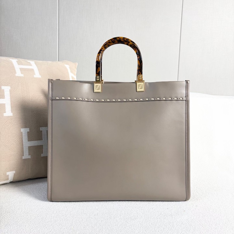 Fendi Sunshine托特包 灰色 金扣 36*31*16 98新配件肩帶 說明書 塵袋-7