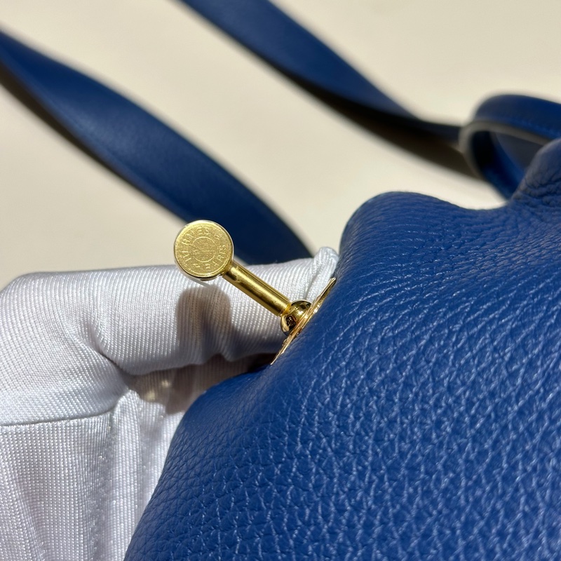 🌈Hermes💙Mini Lindy一代💙S4深邃藍金扣🌈全套有單💙98新🌟TC皮🌟Stamp Z🌟minilindy🌟lindy🌟愛馬仕🌟-4