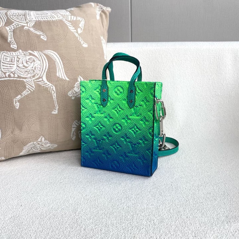 LV SAC PLAT XS漸變老花琴譜包 芯片款 綠色漸變 牛皮 16*19*6 99新配件塵袋 購證-3