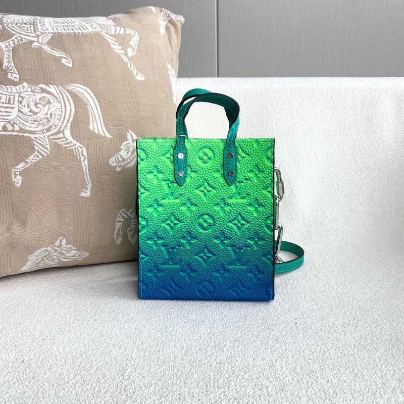 LV SAC PLAT XS漸變老花琴譜包 芯片款 綠色漸變 牛皮 16*19*6 99新配件塵袋 購證-6