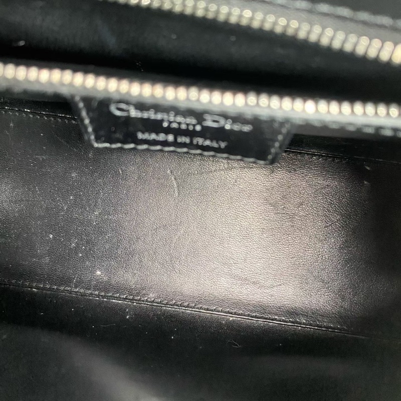 Dior限量黛妃五格 黑色牛皮 銀扣24*20*12  98新配件肩帶 子包 塵袋-2