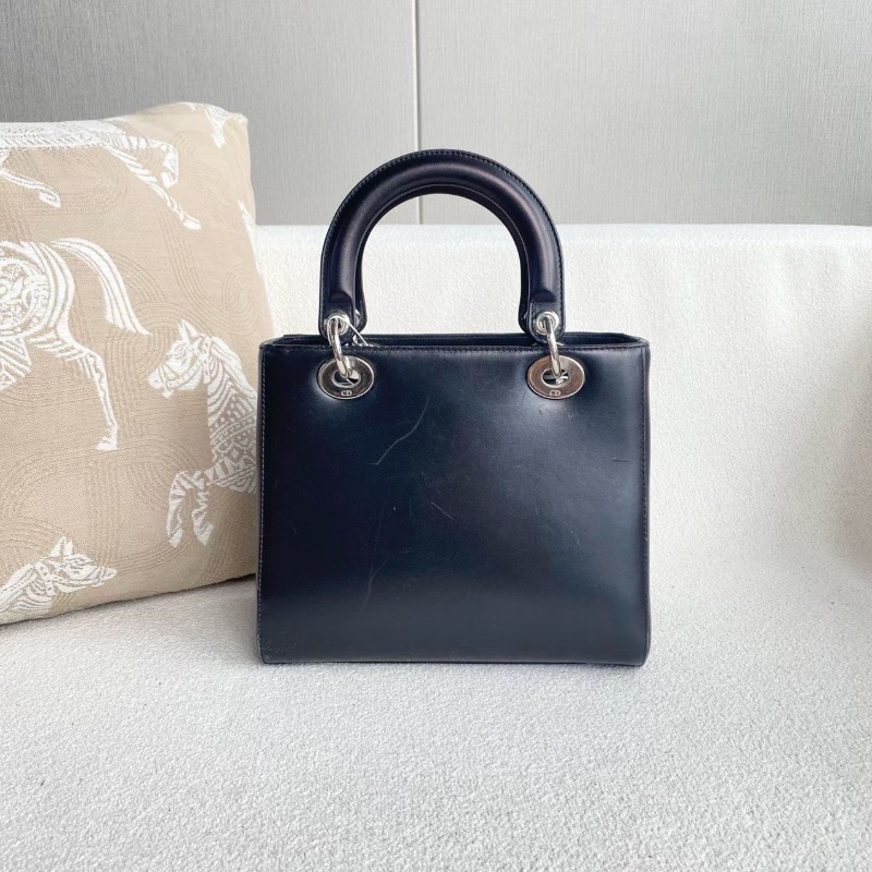 Dior限量黛妃五格 黑色牛皮 銀扣24*20*12  98新配件肩帶 子包 塵袋-7