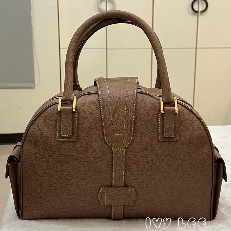 LOEWE Traveler 手提包 藕粉色 保齡球包 波士頓包 正品 二手精品-1