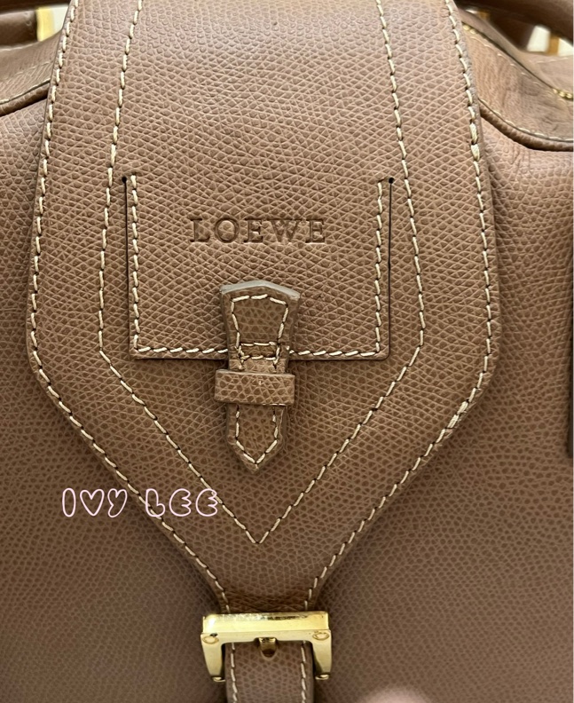 LOEWE Traveler 手提包 藕粉色 保齡球包 波士頓包 正品 二手精品-2