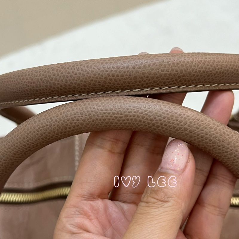 LOEWE Traveler 手提包 藕粉色 保齡球包 波士頓包 正品 二手精品-6