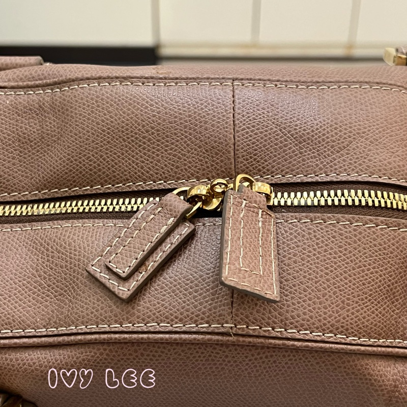 LOEWE Traveler 手提包 藕粉色 保齡球包 波士頓包 正品 二手精品-24