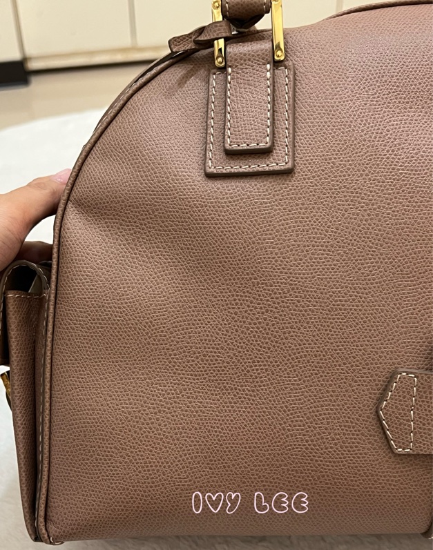 LOEWE Traveler 手提包 藕粉色 保齡球包 波士頓包 正品 二手精品-34