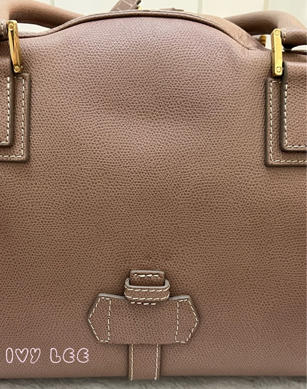 LOEWE Traveler 手提包 藕粉色 保齡球包 波士頓包 正品 二手精品-35