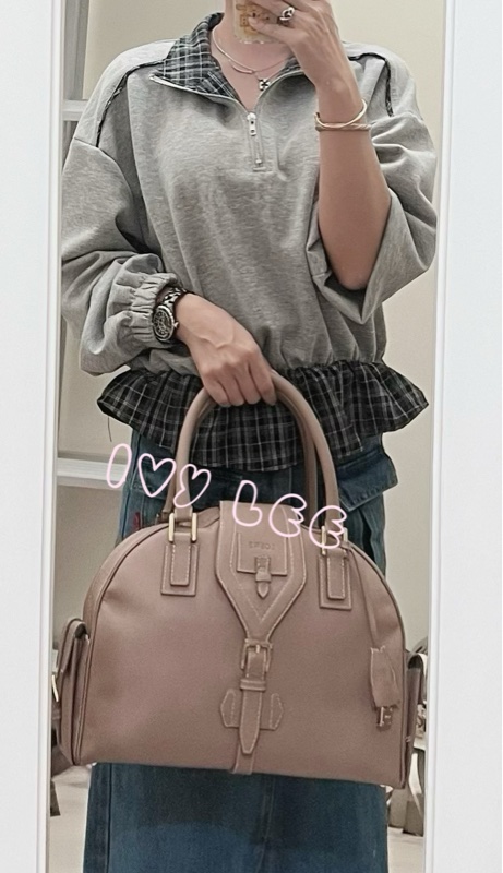 LOEWE Traveler 手提包 藕粉色 保齡球包 波士頓包 正品 二手精品-38