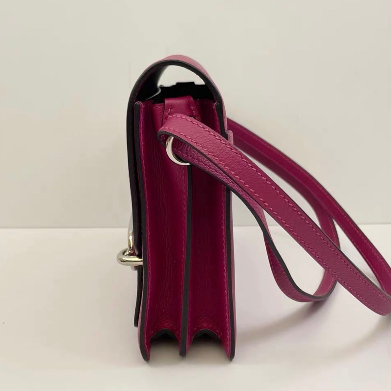 🌈Hermes💜Mini Roulis 19💜玫瑰紫色銀扣🌈99新🌟Evercolor皮🌟miniroulis🌟roulis19🌟豬鼻子🌟愛馬仕🌟-2