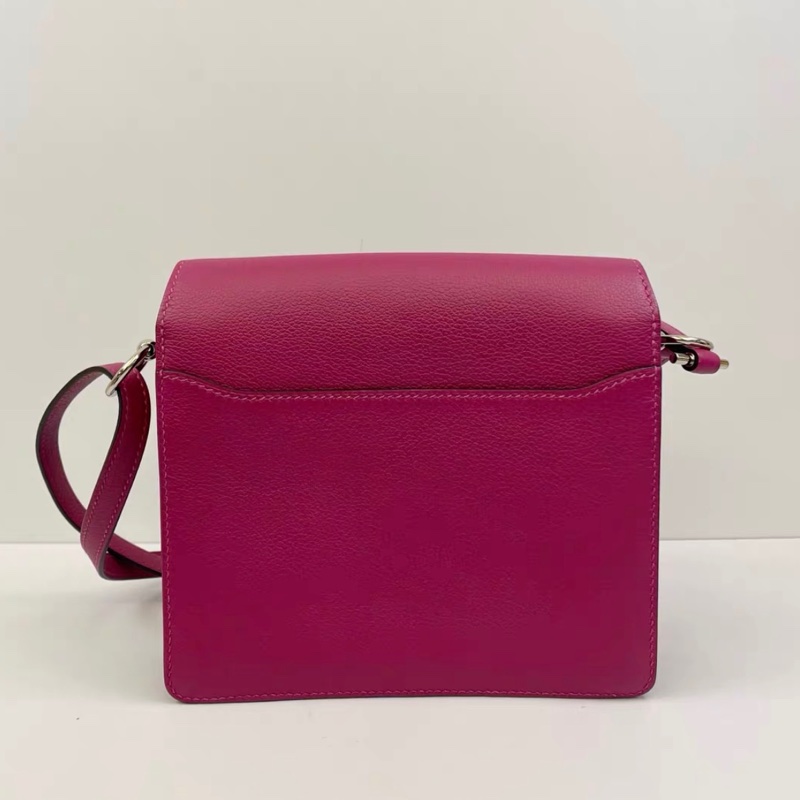 🌈Hermes💜Mini Roulis 19💜玫瑰紫色銀扣🌈99新🌟Evercolor皮🌟miniroulis🌟roulis19🌟豬鼻子🌟愛馬仕🌟-4