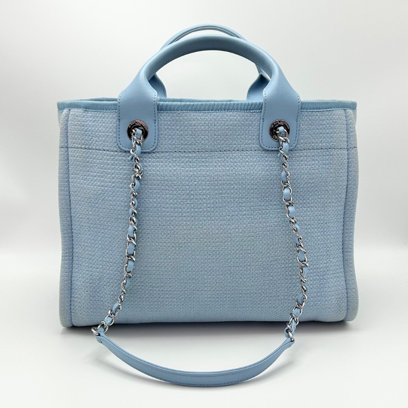 CHANEL藍色小號子母手提沙灘包32*25*12 98新配件子袋 塵袋-6