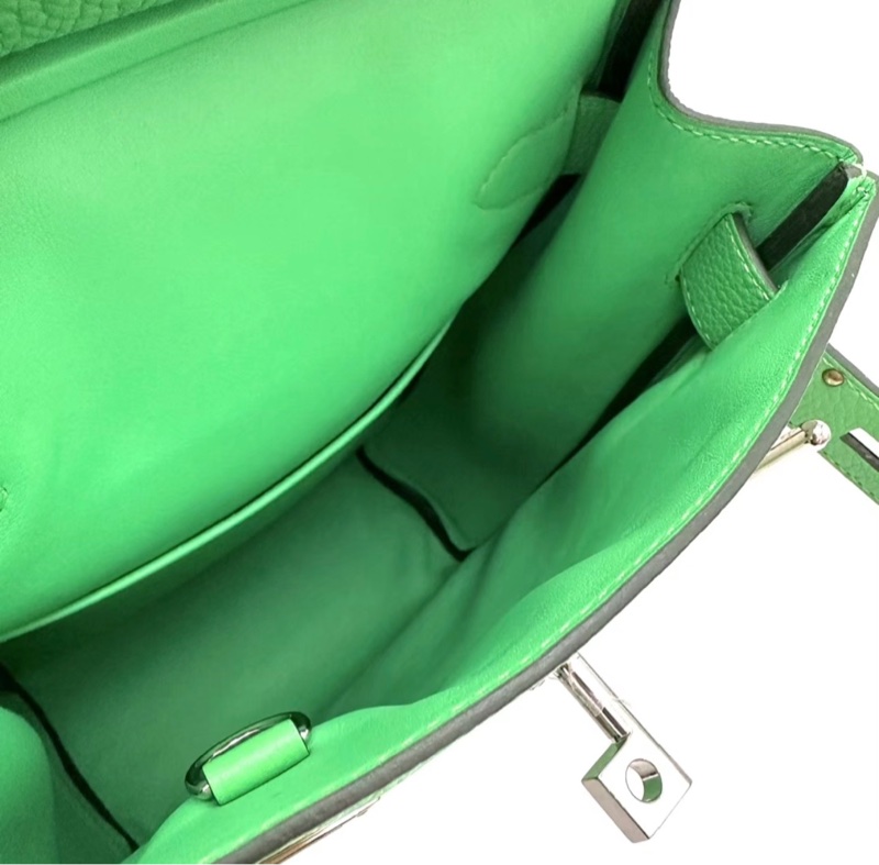 先問貨存再拍✨ HERMES/愛馬仕hac a dos小號漫畫綠銀扣斜挎包-5