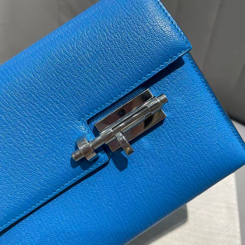 🌈Hermes💙Mini Verrou💙坦桑尼亞藍色銀扣🌈99新🌟miniverrou🌟Verrou🌟愛馬仕🌟-1
