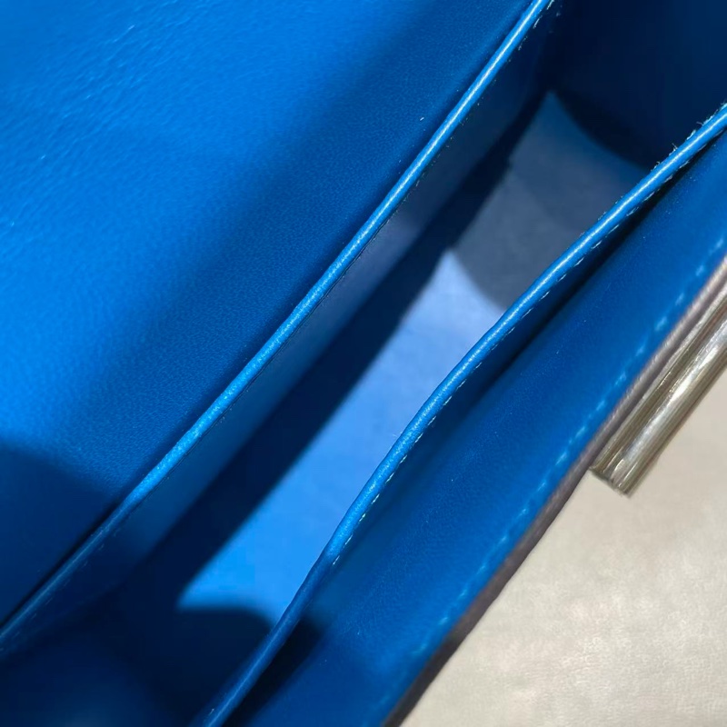 🌈Hermes💙Mini Verrou💙坦桑尼亞藍色銀扣🌈99新🌟miniverrou🌟Verrou🌟愛馬仕🌟-5