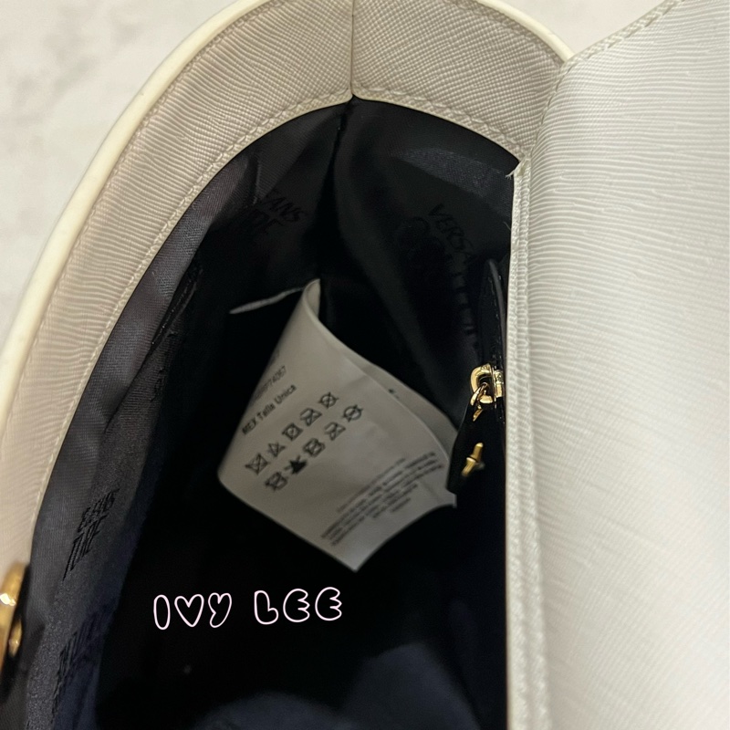 Versace Jeans Couture 白巴洛克絲巾74VA4BAD水桶包 金鍊條 斜背包 肩背包 正品 二手精品-11
