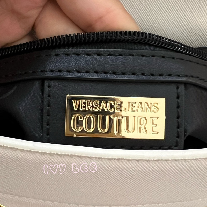 Versace Jeans Couture 白巴洛克絲巾74VA4BAD水桶包 金鍊條 斜背包 肩背包 正品 二手精品-12