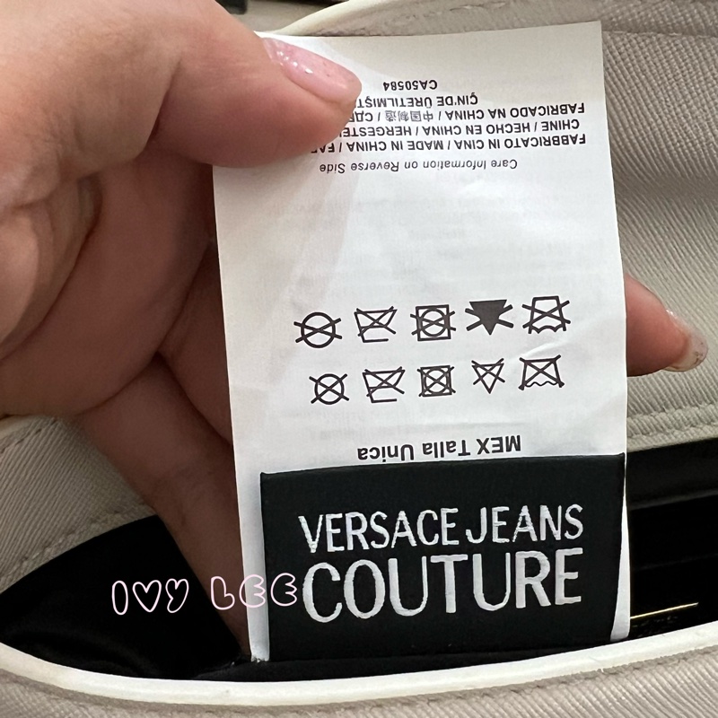 Versace Jeans Couture 白巴洛克絲巾74VA4BAD水桶包 金鍊條 斜背包 肩背包 正品 二手精品-13