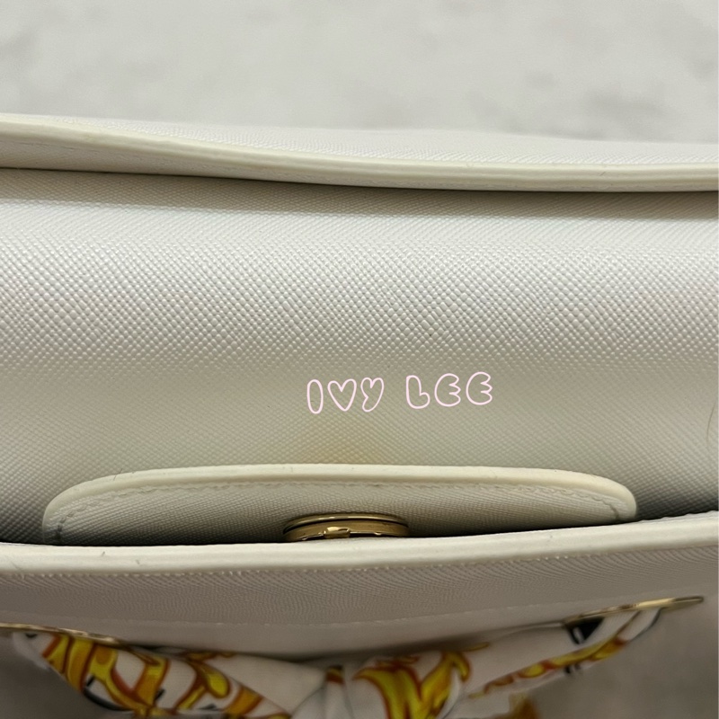 Versace Jeans Couture 白巴洛克絲巾74VA4BAD水桶包 金鍊條 斜背包 肩背包 正品 二手精品-4