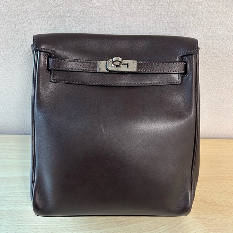 Hermes kelly ado 巧克力色銀扣