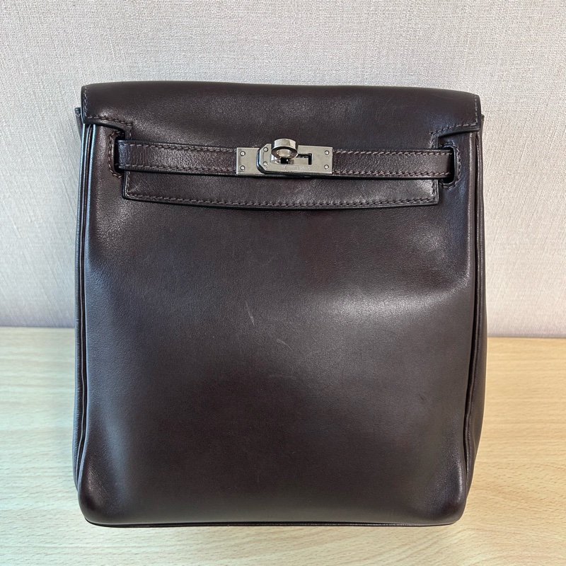 Hermes kelly ado 巧克力色銀扣-0