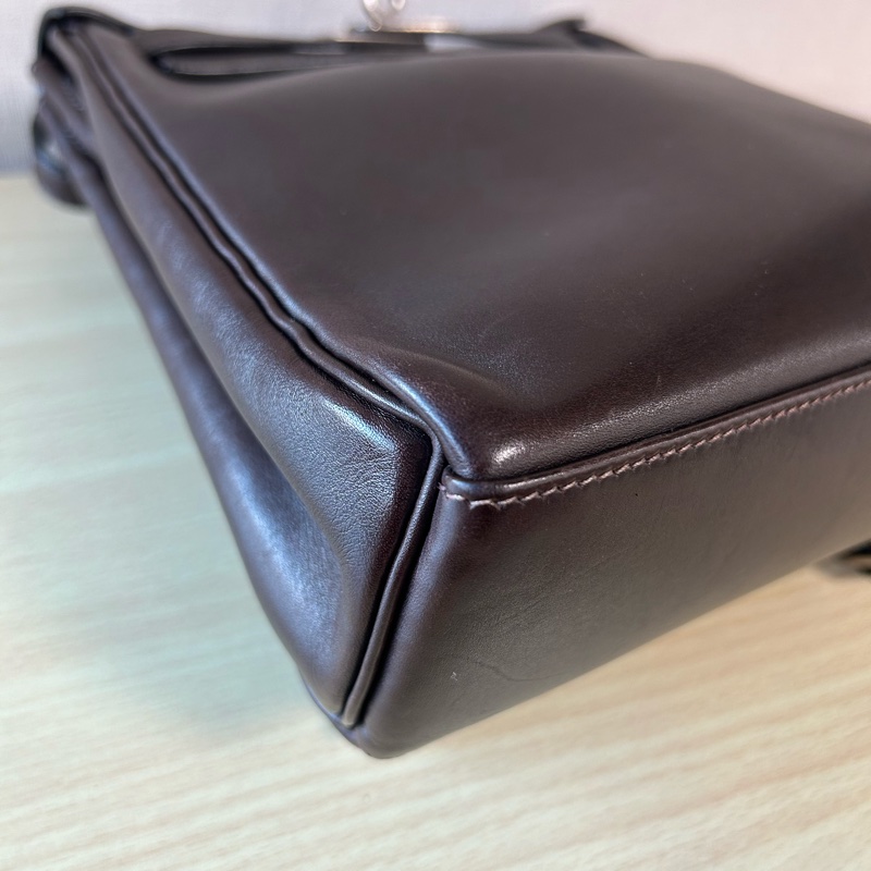 Hermes kelly ado 巧克力色銀扣-7