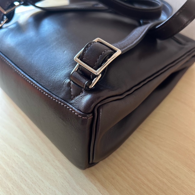 Hermes kelly ado 巧克力色銀扣-9