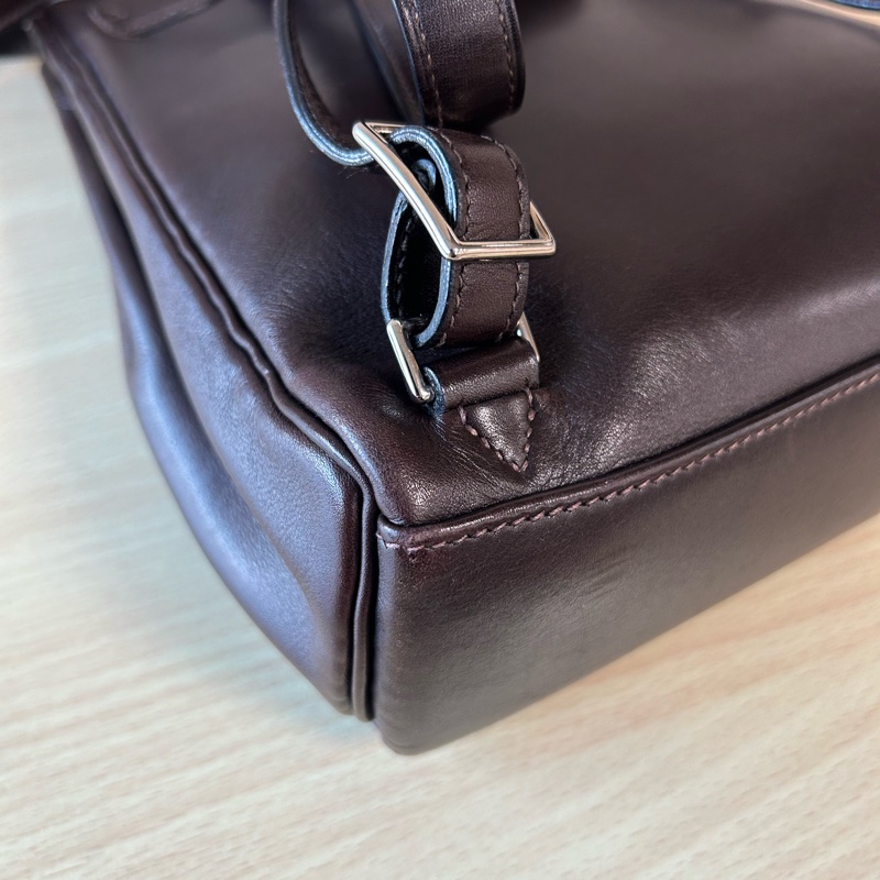 Hermes kelly ado 巧克力色銀扣-10