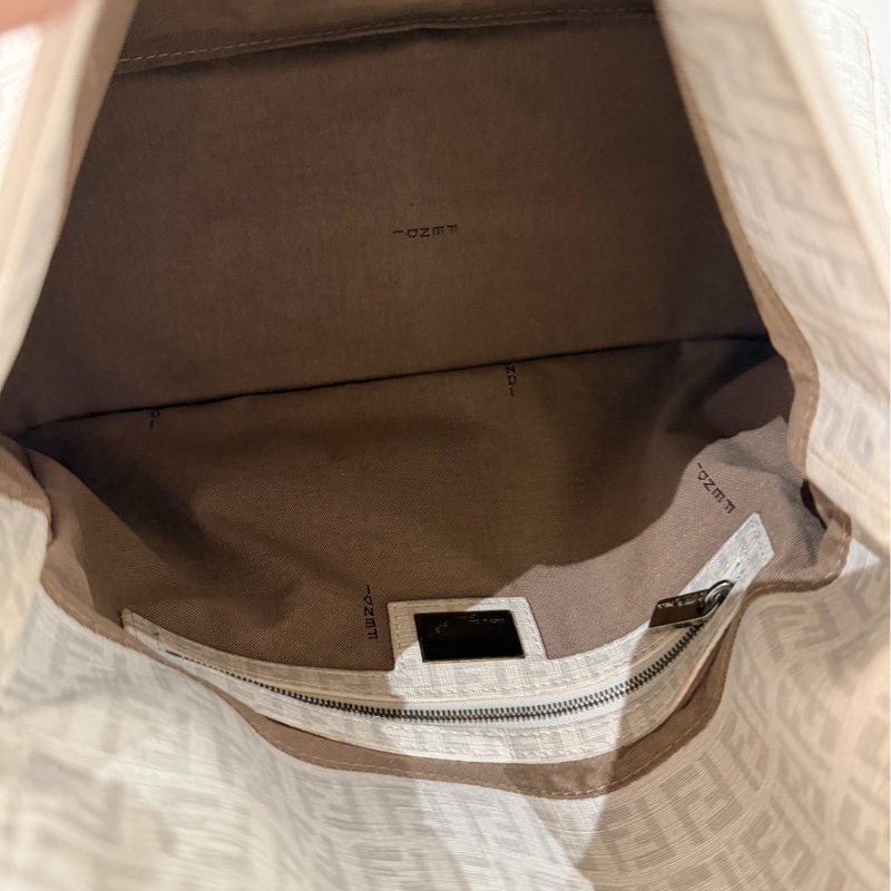 Fendi Zucchino Mama PVC 白 銀鍊 法棍包 肩背包 側背包 手提包-24