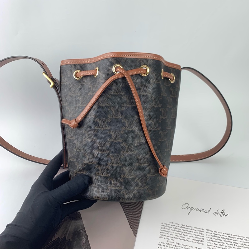 Celine抽繩水桶包-0