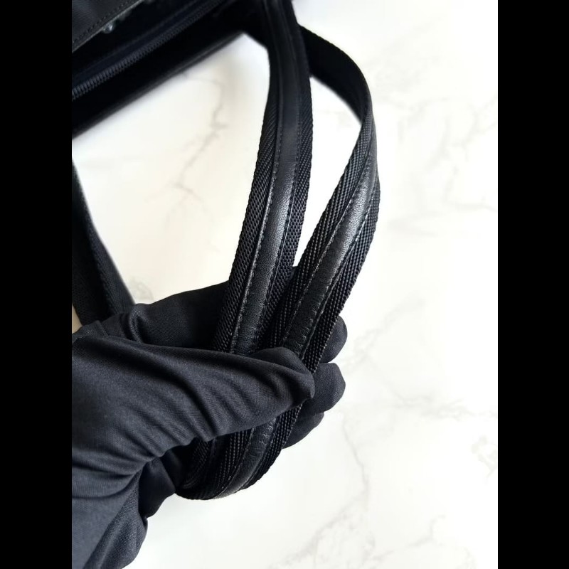 【LA LUNE】絕版中古包 Prada 黑色拼皮經典托特包 單肩包 側背包 古董包 復古包-2