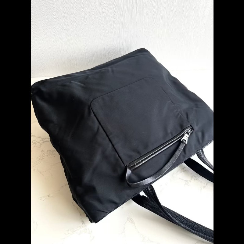 【LA LUNE】絕版中古包 Prada 黑色拼皮經典托特包 單肩包 側背包 古董包 復古包-5