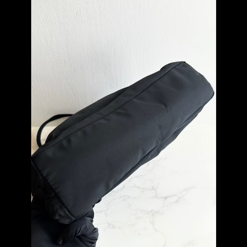 【LA LUNE】絕版中古包 Prada 黑色拼皮經典托特包 單肩包 側背包 古董包 復古包-7