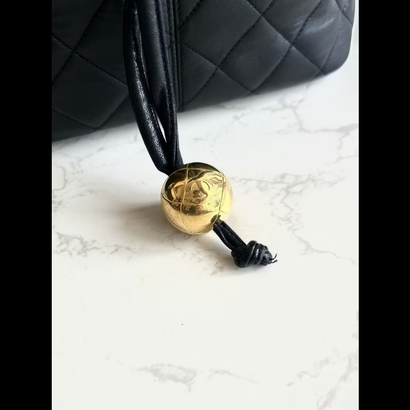 【LA LUNE】絕版中古包 Chanel古董黑色水桶包 側背包 單肩包 斜背包 二手包-6