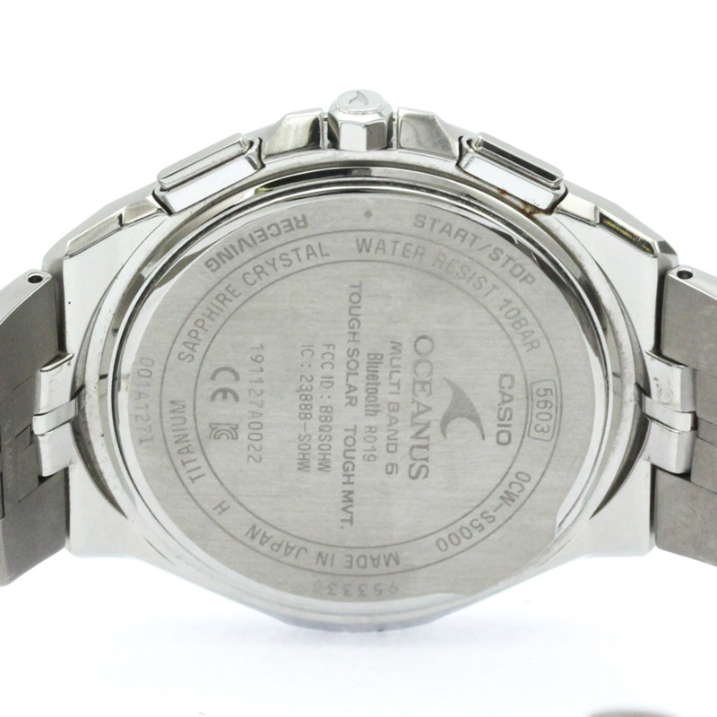 卡西歐 Oceanus 無線電波控制太陽能鈦金屬男士運動手錶 OCW-S5000-1AJF-6