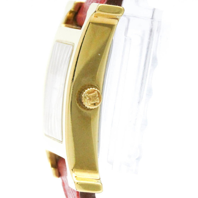 愛馬仕 H 系列鍍金皮革石英女士腕錶 HH1.201-3