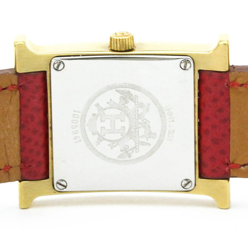 愛馬仕 H 系列鍍金皮革石英女士腕錶 HH1.201-5