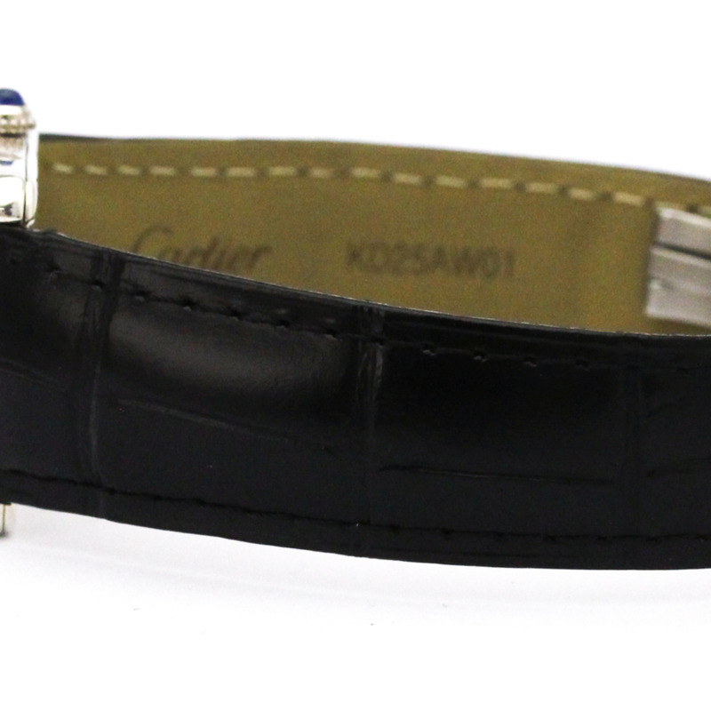 卡地亞 Must Tank 精鋼皮革石英男士腕錶 W1014154 拋光-2