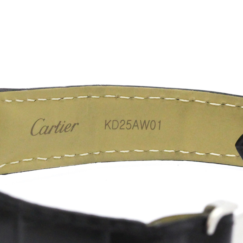 卡地亞 Must Tank 精鋼皮革石英男士腕錶 W1014154 拋光-6