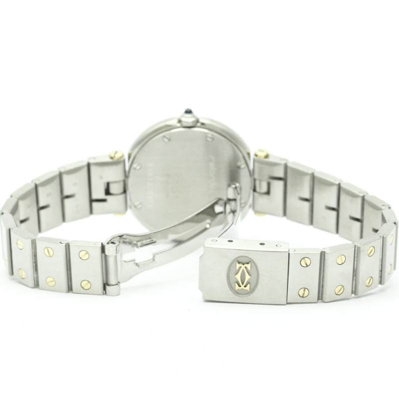 卡地亞 Santos 圓形 18K 金精鋼石英女錶（拋光）-4