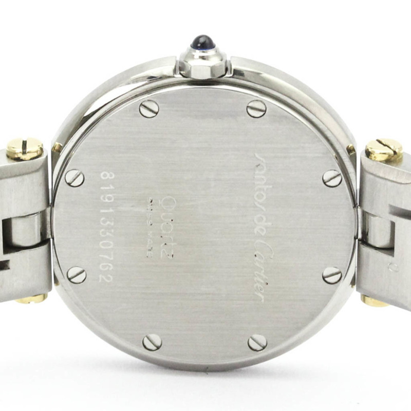 卡地亞 Santos 圓形 18K 金精鋼石英女錶（拋光）-5