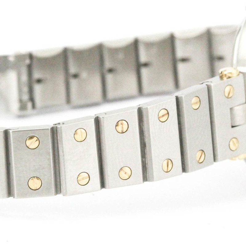 卡地亞 Santos 圓形 18K 金精鋼石英女錶（拋光）-6