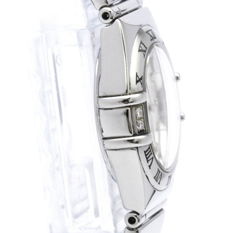 歐米茄星座系列鑽石珍珠母貝錶盤精鋼石英女錶 1566.76 拋光-8