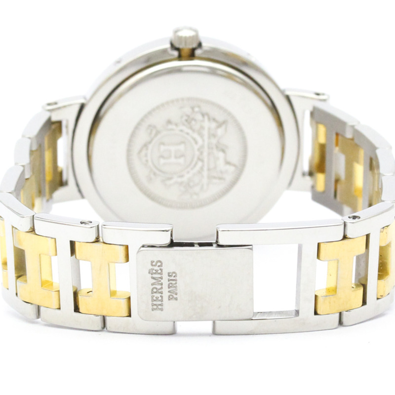 愛馬仕 Clipper 系列鍍金精鋼石英男士腕錶(拋光)-4